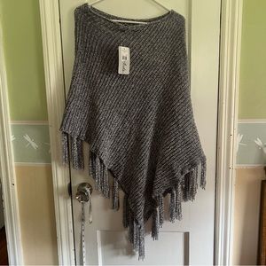 NWT Grey Chenille Poncho